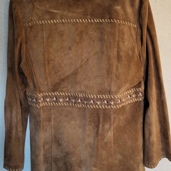 Vintage Suede Jacket with Floral Embroidery - Picture 2 of 10